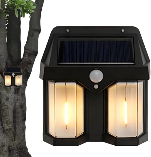 Image of Solar Wall Lights Outdoor | Motion Sensor Waterproof LED 3 Modes Sconce Solar Lamp | Auto-Charging Exterior Security Light for Porch, Patio, Garden, Balcony & Pathway (2)