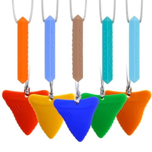 Collier de Mastication, 10 Pièces, pour Enfants TDAH, Anti Stress, 3 Ans et Plus
