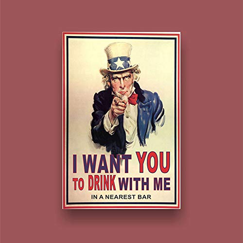 Placa Decorativa I Want You to Drink With Me Kapos Multicolorido 20X30cm