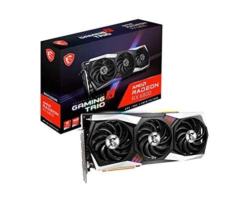 MSI Radeon RX 6800 Gaming X Trio 16G Gaming Graphics Card - 16GB GDDR6, 2285 MHz, PCI Express 4, 256-bit, 3X DP v 1.4a, HDMI 2.1
