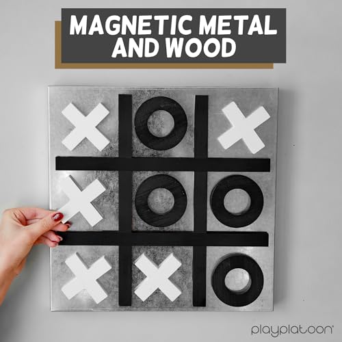 Juego de Mesa Tic Tac Toe Magnético Madera y Metal miniatura 4
