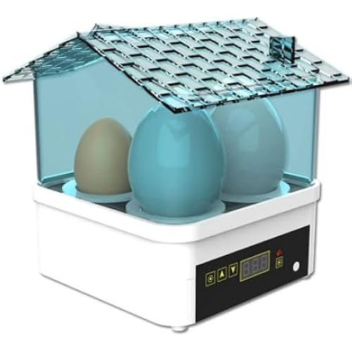 Incubator for Hatching Eggs-4 Egg Capacity, 360° Viewing for Chicken, Duck and Quail Eggs (Blue)