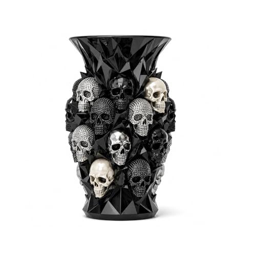 Gothic Skull Resin Vase 5.9 Inch, Goth Home Decor