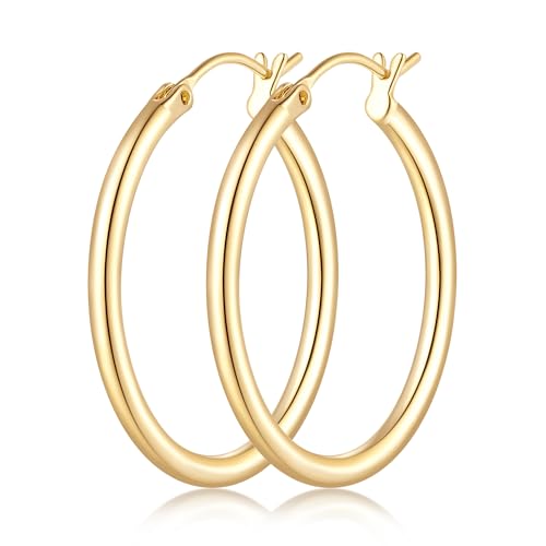 Classic Round Gold Hoop Earrings for Women, Fashion Statement Jewelry