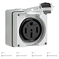 WILAWELS 50 Amp RV Power Outlet Box, 125V/250V NEMA 14-50R RV Outlet, Weatherproof Electrical Box with Receptacle Panel, Outdoor Power Box for RV's Campers Trailers Motorhomes, ETL Listed H66OB06