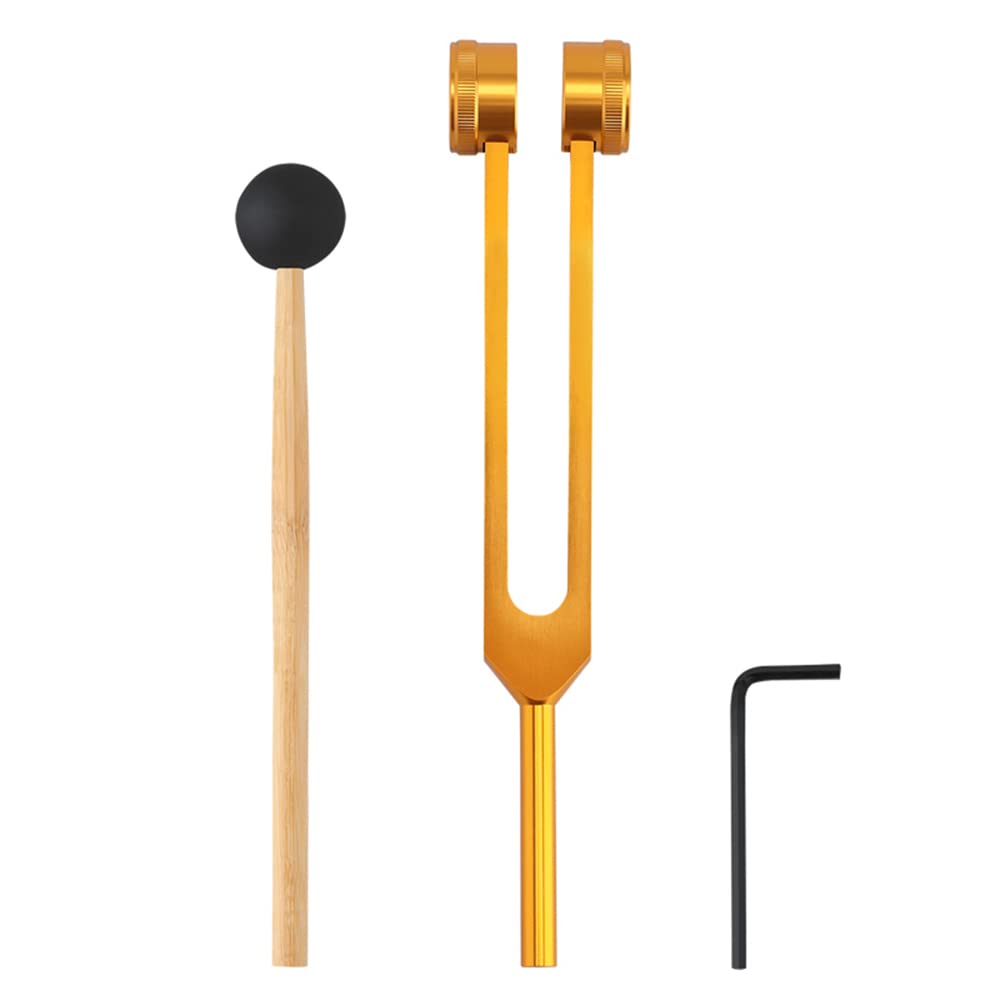 Pepisky 128HZ Aluminum Alloy Tuning Fork Silicone Hammer with A Repair Tool Diagnostic Tool for Sound Healing Therapy Health Care