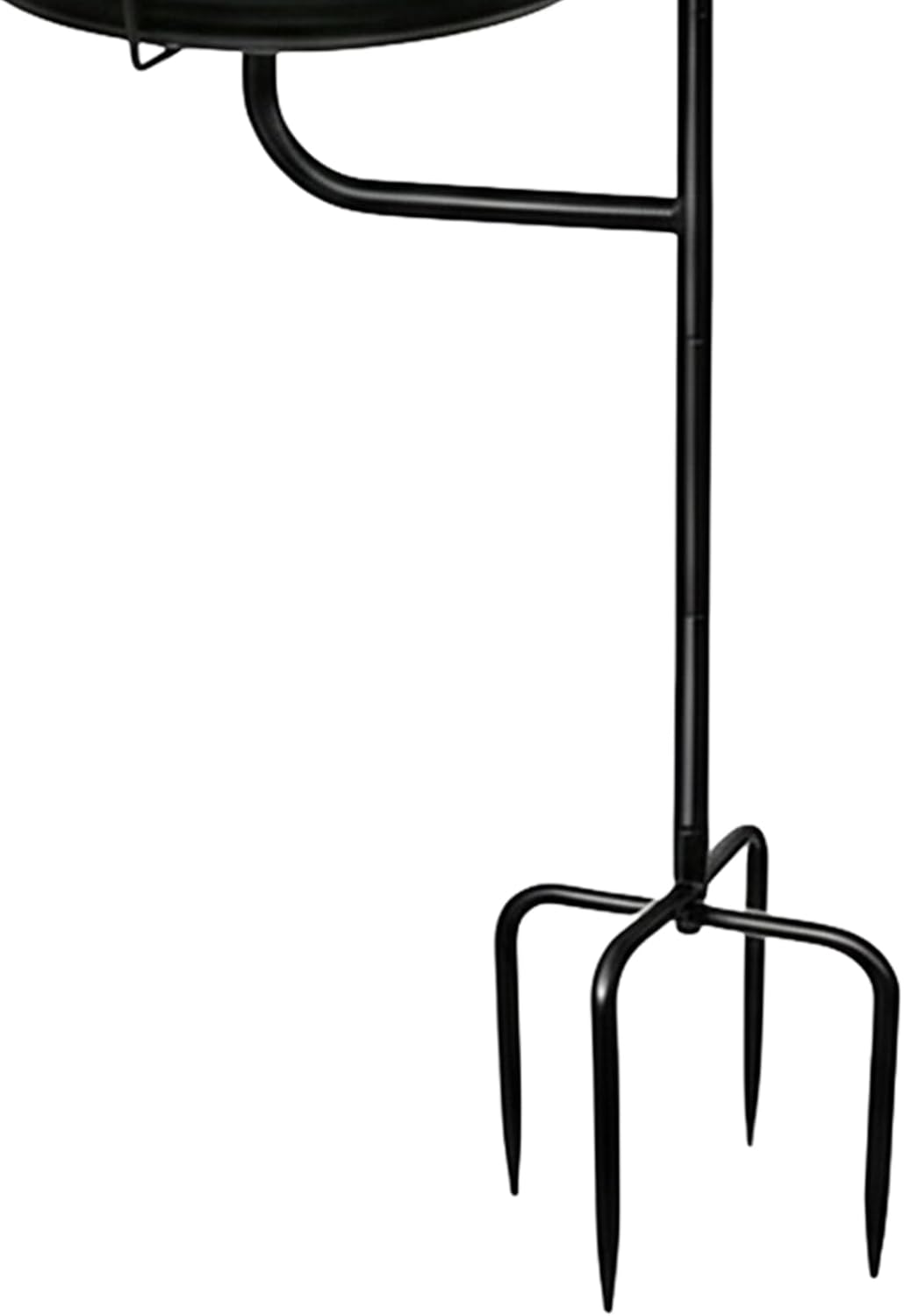 Outdoor Bird Bath, Metal Standing Feeder Tray, 4 Prongs Base Stake Bird Bath Stand with Sturdy Design, Garden Backyard Deck Pavilion, Four Words Included, Home Accessory for Lawn Decor Landscape Dad