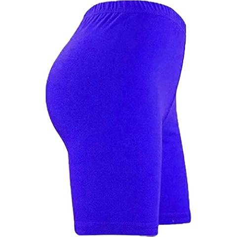 BESTITALIANUK Womens Ladies Cycling Shorts Stretchy Over-Knee Length Dancing Walking Casual Leggings Shorts Biker Active Gym Workout Sports Pull Up Yoga Pants Plus Size (M/L (12-14), Royal Blue) Cover