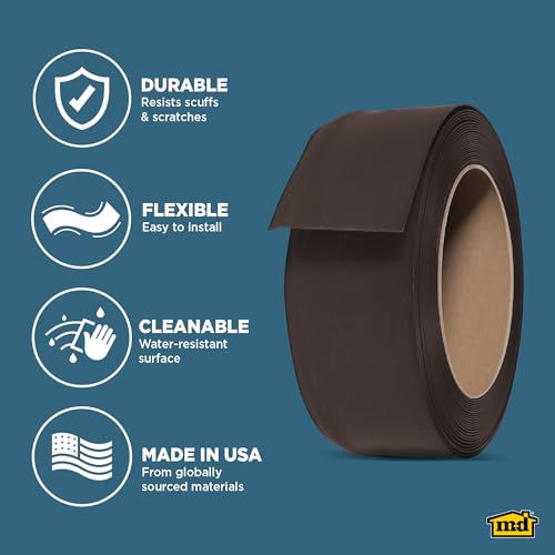Image of M-D Building Products 93161 4 in. x 20 ft. Brown Self-Stick Vinyl Wall Base