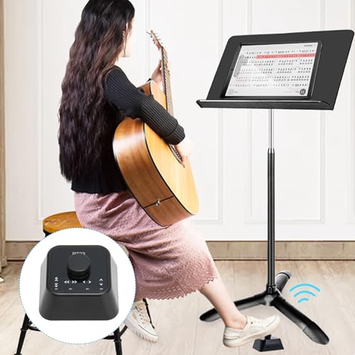 Bluetooth Page Turner Pedal, Wiederaufladbares USB-Fußpedal für Drahtlose Notenblätter für Tablet-Telefone, Bluetooth-Pedal Page Turner (Schwarz)