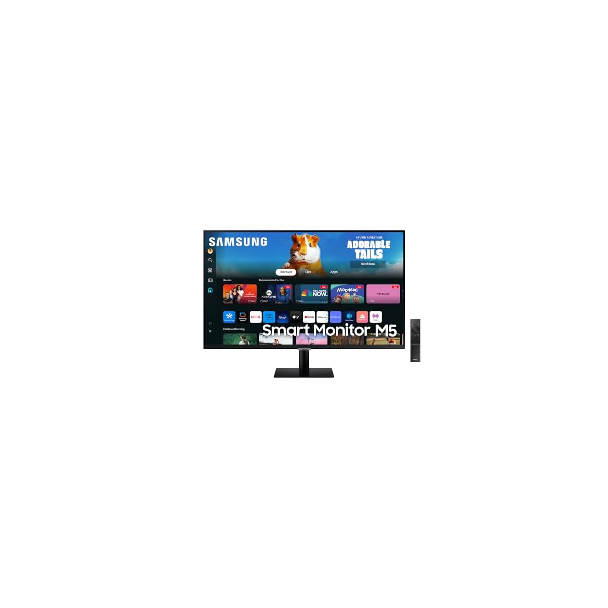 Samsung-Smart-Monitor-M5-S27DM502-Flat-27-1920x1080-Full-HD-Smart-Hub-con-app-di-streaming-Office-365-Gaming-Hub-Speaker-integrati-Telecomando-WiFi-HDMI-USB