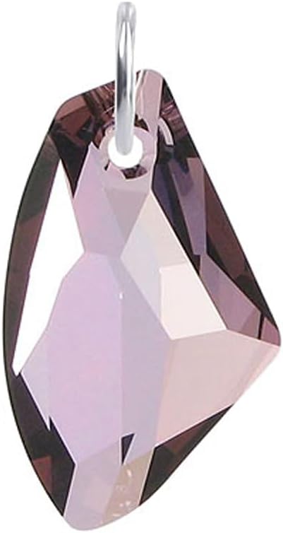 Gem Avenue .925 Sterling Silver Pendant with Asymmetrical Modern Design Featuring Austrian Crystal, Elegant Fine Jewelry for Women