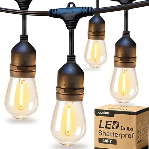 addlon LED Outdoor String Lights 48FT Edison...