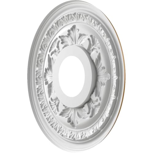 Image of Ekena Millwork CMP13BACGH Baltimore Thermoformed PVC Ceiling Medallion (Fits Canopies up to 5 1 /4 inch), 13 inchOD x 3 1 /2 inchID x 3 /4 inchP, Metallic Gold Rush