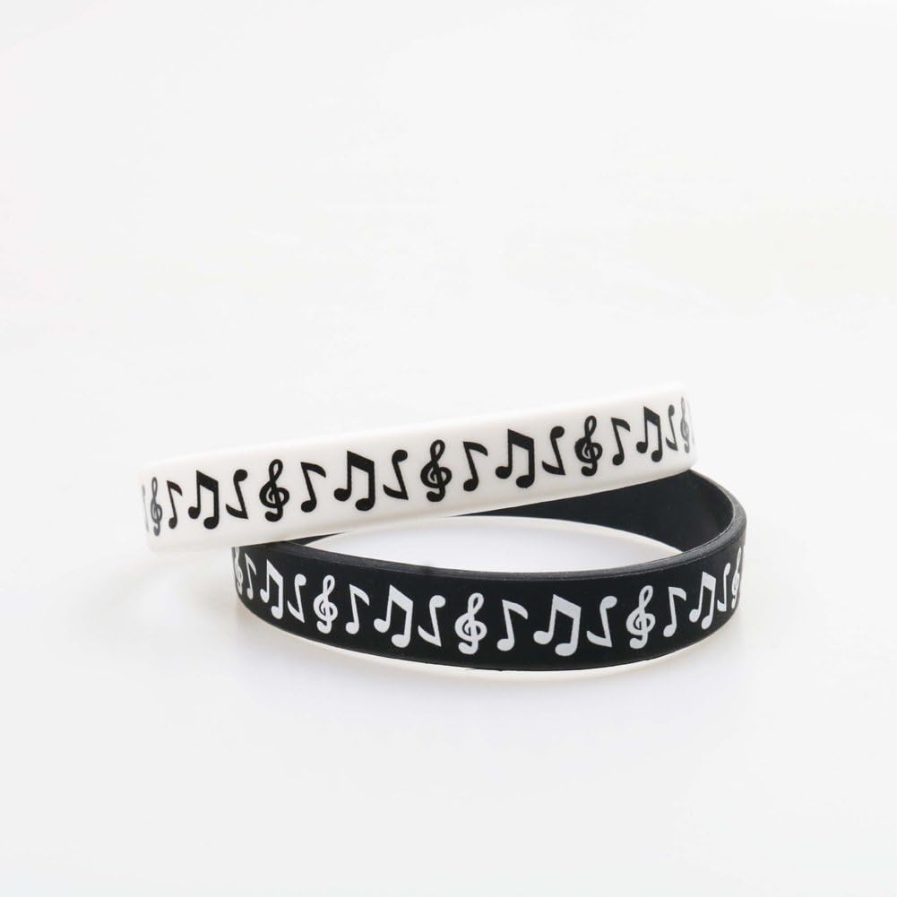 4 Pezzi Braccialetto con Stampa a Forma di Tastiera per Pianoforte, Braccialetto in Silicone alla Moda, Accessori per Feste Musicali per Musicisti, Studenti E Amanti della Musica