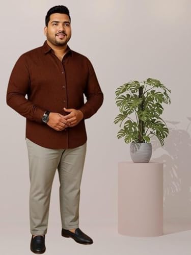 Image of Leriya Fashion Men's Formal Button Down Shirt - Slim Fit Shirt's for Men | Textured Long Sleeve Polycotton| Business & Meeting Ready (Available in Plus Size)
