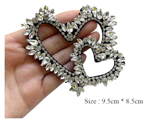 Appliques double cœur en strass perlés durables pour customiser une veste - 5