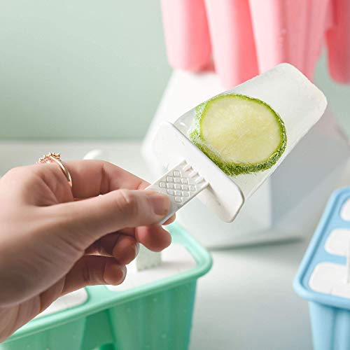 Ice Lolly Mould 6 Pieces Reusable Silicone Popsicle Mold Easy to Remove Ice Lolly Maker - BPA Free Ice Pop Mould (Green) - Image 5