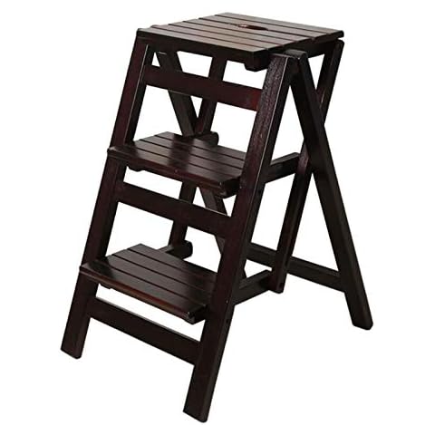 3 Step Stool Library Ladder Chair Folding Stepladder Portable Shoe Bench/Flower Rack Cover