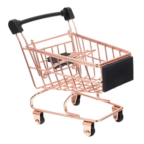 KOMBIUDA Carrito De La Compra De Juguete Juguetes para Pequeños Casa De Juguete Carrito De La Compra para Pequeños Carritos De Juguetes para Mini Juguetes Carrito Simulado Estantes De