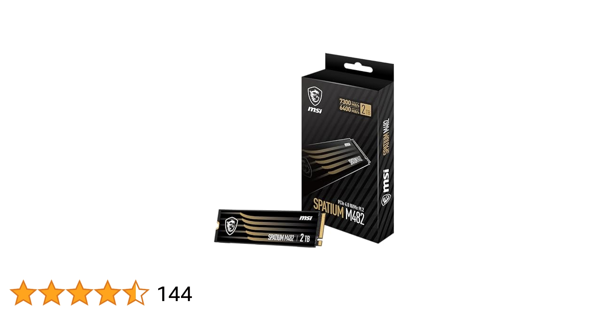 MSI Gaming SPATIUM M482 PCIe 4.0 NVMe M.2 2TB Internal SSD