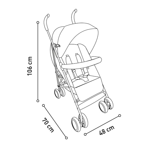 Asalvo TOKYO Silla de Paseo Ultraligera para bebé, Carrito de paseo, Respaldo Reclinable, Cochecito urbano, Arnés 5 Puntos, SPF50+, Capota con Ventana, Manejable y Máxima Seguridad, Hasta 16kg, Negro - imagen 7