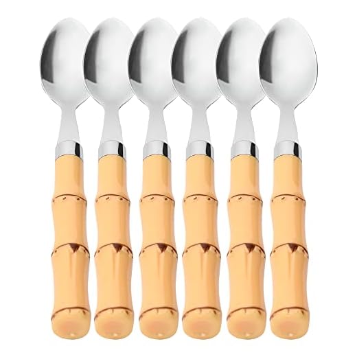 Mimo Style Conjunto de Colher de Café Cabo de Bambu, Aço Inoxidável Polipropileno. São Perfeitos Para o Dia a Dia. São Elegantes e Combinam Com Todos Os Eventos e Ocasiões. Resistente e Durável