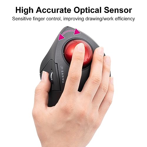 Image of SANWA 40mm /1.57in Trackball, Replacement Ball for GMAWTB40, GMABTTB41, GMATB39, Kensington Orbit Fusion, and Other Compatible Trackball Mice, Glossy Red