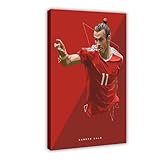 WANGCYJS Póster de Gareth Bale con diseño de fútbol americano 0 en lienzo, decoración para dormitorio, oficina, habitación, marco de regalo: 50 x 75 cm