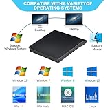 External CD DVD Drive, Portable USB 3.0 Type-C DVD/CD RW Writer Burner for Laptop PC, Desktop, Mac, IOS, Windows 11/10/8/7 / XP/Vista/Linux - Image 3