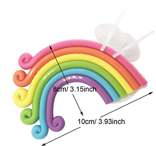 Rainbow Cake Topper Cupcake Pick Wedding Birthday Party Favor Dessert Rainbow Design Cake Pick #TOP5