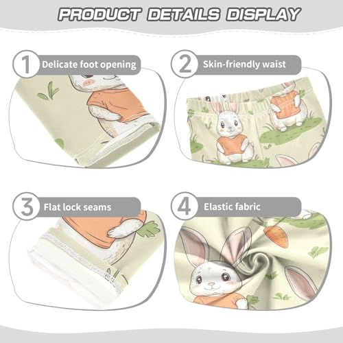 Rabbit Cute Girls Leggings,Workout Leggings for Girls Toddler Athletic Legging Size for 3-10T3