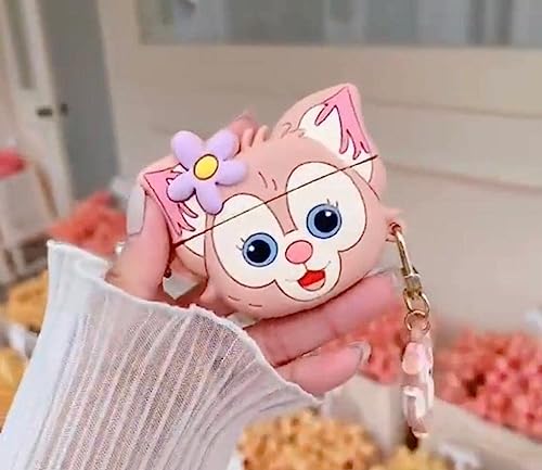 Image of Emoh Roced Case for AirPodS 4 (2024) with Keychain (ANC), Cute Cartoon Shockproof Protective Cover Compatible with Apple AirPods 4th Generation 2024 for Women and Boys (Linabell cat)