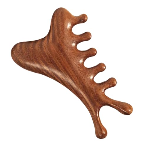 Peine para el pelo de madera, peine de masaje para el cabello, masajeador facial de madera de sándalo, peine de dientes ancho hecho a mano, masajeador de cuero cabelludo de sándalo para el cuidado del