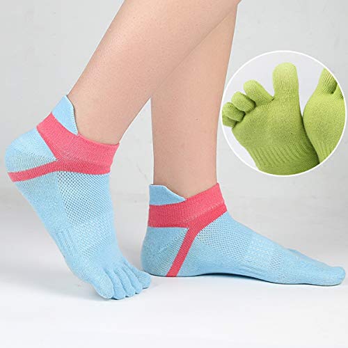 Image of Women Toe Socks 5 Finger Cotton Wicking Athletic 6 Pack 3 Pack