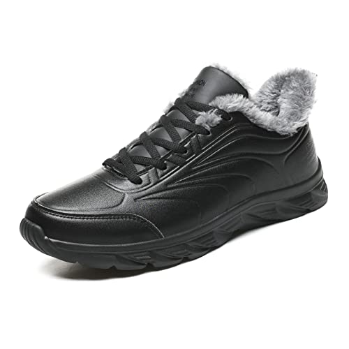 SENELK Winterschuhe Herren Warm Gefüttert Schneeschuhe Wasserdicht rutschfest Winter Outdoor Trekkingschuhe,B,46 EU