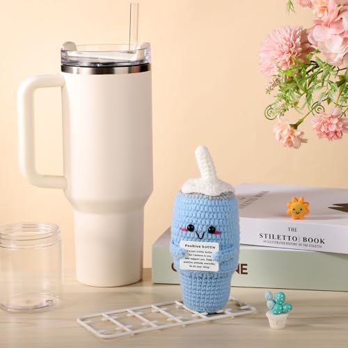 Muñeca tejida positiva de 15 cm con tarjeta inspiradora miniatura 4
