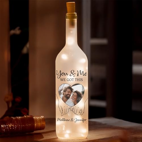 Image of Pawfect House Couple Bottle Lamp, You and Me We Got This Personalized Photo Table Lamps, Anniversary Housewarming Gifts for Couple, Mothers Day Birthday Gifts for Women Wife, Mr and Mrs Gift