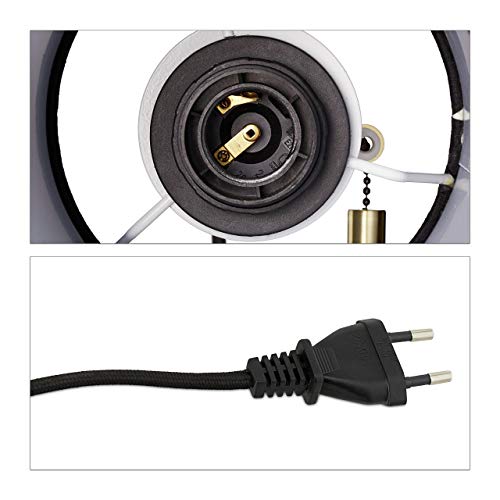 Relaxdays, Nero Lampada da Parete, Paralume