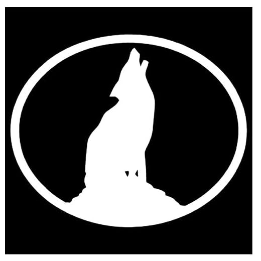 Pegatinas De Pared 3 Piezas Lobo Patrón Vinilo Pegatina Calcomanía Coche Ventana Pared Parachoques Aullido Ovalado Perro Animal Patrón 10X8 Cm