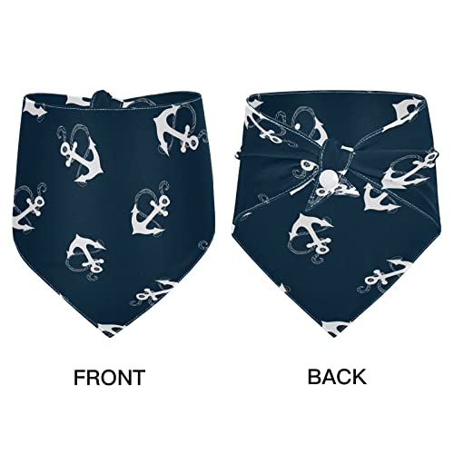 2 Pack Dog Bandanas, Tropical Nautical Sea Anchor Pet Bandana For Dog Cat Kerchief Washable Pet Triangle Bibs Dog Scarf Holiday Accessories For Puppy Cats Dogs, Large #TOP1