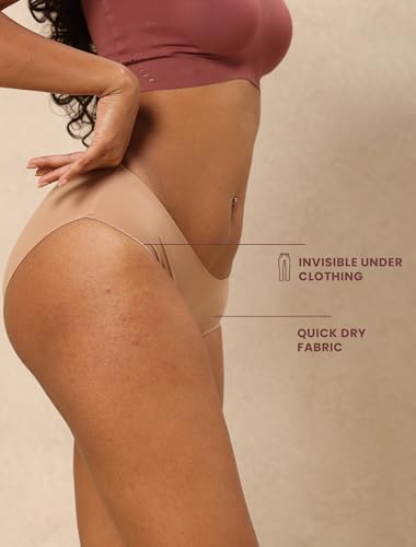 Image of Krvvy Low Waist Mid Coverage Seamless Bikini Panty for Women | Ultrasoft Underwear with 100% Cotton Gusset & Ventilation Holes