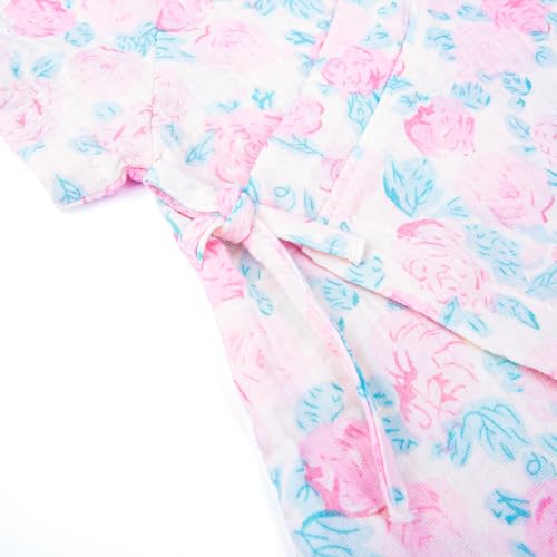 Image of Infant Kimono Robe Newborn Cotton Yarn Robe Baby Romper