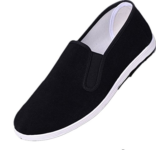 Chinese Traditional Old Beijing Shoes Kung Fu Tai Chi Shoes Rubber Sole Unisex Black (CHN44 (US:Men 10/Women 11))3