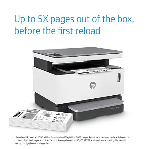 Compare HP Neverstop Laser MFP 1200nw Multi-function Color Printer (White, Toner  Cartridge) Price in India - CompareNow
