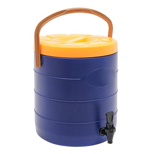 Stainless Steel Insulated Container with Faucet, 6.6GAL Insulated Food Cooler Carrier, Insulated Beverage Dispenser, 13.6x16in Insulation Drinking Warmer Dispenser (Blue, 6.6 Gal)