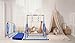 kechery Foldable Gymnastics Bar with Mat, Rings and Bar Pad for Junior Kids, 3'-7' Adjustable Height and Expandable Gymnastics Horizontal Bar Indoor Equipment for Kid's Training at Home.