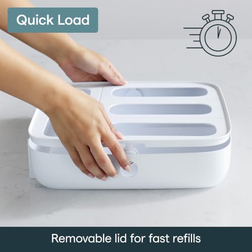 Image of YouCopia StoraBag Food Bag Dispenser, Family Size 4-Slot, Plastic Sandwich Bags Drawer Organizer for Kitchen Storage