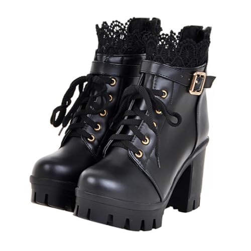 Bottes pour femme à talons épais style européen élégantes noir