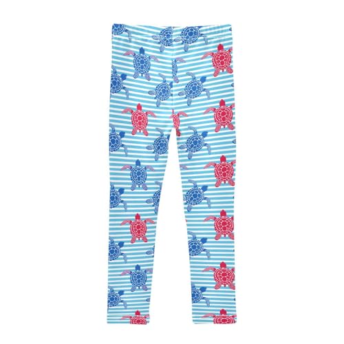 Girls Leggings Size 4T Striped Turtle Soft Stretchy Pants Breathable Girl Clothes for Workout School2